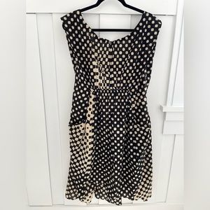 Hache Black and Crème Midi Dress